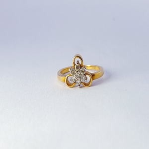 Belle bague en or 14 carats pour femmes, bijoux en or jaune poli, alliance de mariage, cadeau tendance, ornement raffiné - Product Image 3
