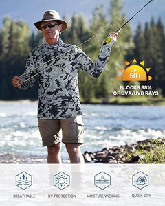 Camisa de Pesca para Hombre UPF 50, Estampada, Manga Larga, Transpirable, Spandex/Poliéster 180g - Product Image 4