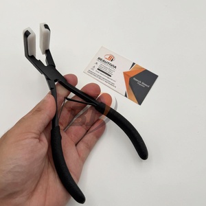 Pince à presser professionnelle pour extensions de cheveux, en acier inoxydable noir mat, personnalisable avec le nom de la marque, outils pour extensions de cheveux - Product Image 6