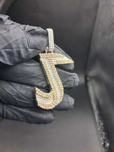Colgante de Moissanita con Letra J Personalizada, Chapado en Oro Rosa, Estilo Hip Hop, Plata de Ley 925, Joyería Fina, Colgantes y Dijes - Product Image 3