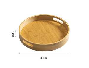 Wholesale Medium Bamboo <b>Decorative</b> Tray Large Round Eco-Friendly Modern Design Movable Platter for Hospitality. - Product Image 3