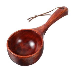 Cuillère de cuisine classique en bois écologique avec longues et petites poignées pour café, farine, sucre, riz, épices - Product Image 6