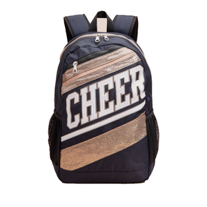 Holographic Cheer <b>Backpack</b> With Foil Print Logo <b>Children</b> Polyester Material Zipper Closure Custom Glitter Cheerleading <b>Backpack</b> - Product Image 2