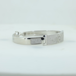 Half Circle Moissanite <b>Bangle</b> <b>Bracelet</b> 925 Sterling <b>Silver</b> Rhodium Plated for Women Wedding Gift - Product Image 5