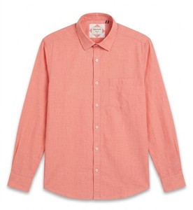 Enovate Men's Double Breasted Solid Color Long Sleeve Casual Shirt Turn-<b>down</b> Collar Breathable Woven Cotton Back Neck Logo ODM - Product Image 1