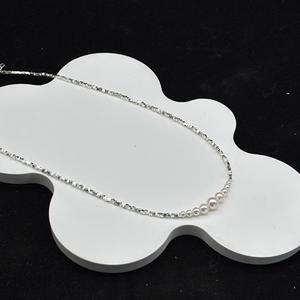 Zhuji Pearl Women's 3-4MM Natural White Freshwater Green Necklace 14k Gold Plated <b>Neck</b> <b>Chain</b> Natural White Pearl Pendant - Product Image 1