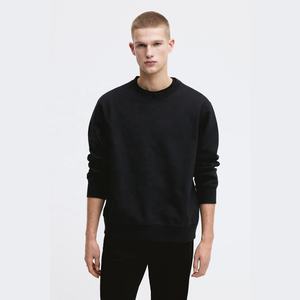 Sweat-shirt pull-over de luxe pour homme en molleton bouclette 100% coton, coupe oversize à épaules tombantes, col rond, avec logo personnalisé - Product Image 1