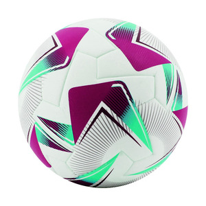 Ballon de football de taille 5 en cuir PU et mousse EVA, design classique jaune et bleu, pour entraînement sportif en extérieur - Product Image 4