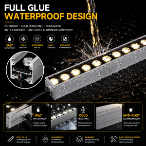 ไฟสปอตไลท์ติดผนัง LED RGB สำหรับภายนอกอาคาร 48W  วัสดุอะลูมิเนียม  แบบเส้นตรง  กันน้ำ IP65  รองรับ DMX512 สำหรับโครงการสถาปัตยกรรม - Product Image 5