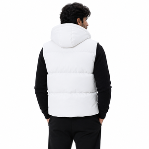 Gilet matelassé décontracté pour homme, veste sans manches à col montant et fermeture éclair, style streetwear Y2K, vente en gros, fournisseur personnalisé USA - Product Image 2