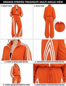 <b>Women's</b> 2-Piece Breathable Eco-Friendly Streetwear <b>Suits</b> Set Sleeveless Zip-Up Jacket & Wide-Leg Pants for Winter Daily Use - Product Image 4