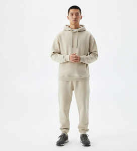 Conjunto Deportivo Personalizado de Alta Calidad, Sudadera con Capucha y Pantalones Deportivos Extra Grandes, con Cierre, Efecto Desgastado por el Sol, para Hombre - Product Image 1