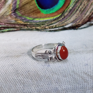 Anillo Midi Boho de Cornalina, Plata 925, Hecho a Mano, Anillo Delicado con Piedra Preciosa, Regalo para Ella - Product Image 3