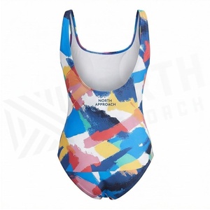Blue Butterfly Print 2 Piece Yoga <b>Set</b> With Gold Trim Deep V Neck Halter Bodysuit And Knee Length Wrap Skirt - Product Image 2