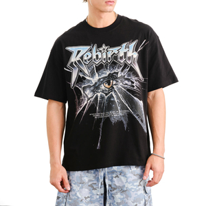 เสื้อยืดคอตตอนทรงหลวมพิมพ์ลาย DTF Printing Rebirth Phase ลายกราฟิกคลาสสิกสำหรับผู้ชาย สไตล์สตรีทแฟชั่นทรงบ็อกซี่ โอเวอร์ไซส์ - Product Image 1