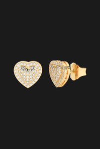 Luxury Moissanite Heart <b>Stud</b> <b>Earrings</b> Rhodium Plated 925 <b>Silver</b> Sparkling Everyday Fine Jewelry Classic Gift Women Elegant Pair - Product Image 3