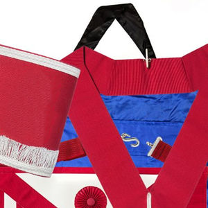 ชุดเครื่องราชอิสริยาภรณ์มาสเตอร์เมสัน พร้อมกระเป๋าแข็งปักลาย ผ้ากันเปื้อนบลูโลจ ปักลายทอง งานปักครอสติช - Product Image 3