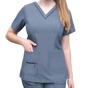 Haut de blouse médicale respirant, uniforme d'infirmière d'hôpital, tissu extensible doux, séchage rapide, unisexe, tenue de travail quotidienne - Product Image 3