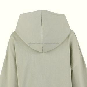 Sweat à capuche personnalisé printemps et automne 480gsm poids lourd 100% coton pull unisexe ourlet côtelé sweats à capuche - Product Image 3