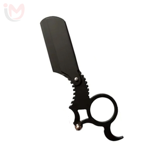 Professional Single Blade Razor Stainless Steel Handle Black Color Barber Shop Use Face Shaving <b>Tool</b> - Product Image 2