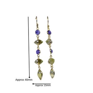 Boucles d'oreilles pour femme en argent sterling 925 plaqué or avec améthyste et topaze citron, idéales pour les mariages - Product Image 1