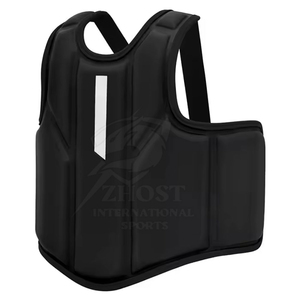 Black Boxing Chest Protector MMA Body Guard Leather <b>Foam</b> Adjustable Buckle Vest Breathable Padding for Waist Sparring Training - Product Image 1