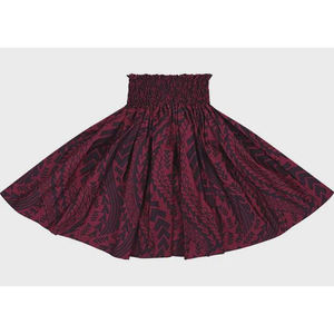 Jupe smockée brodée à imprimé ethnique pour femme, costume de danse hawaïenne traditionnel, tons terreux, silhouette fluide, légère - Product Image 1