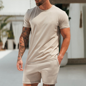 Nouveauté été Short homme vintage couleur unie basique ample à cordon de serrage 100% coton taille mi-haute tricoté respirant écologique imprimé numérique - Product Image 2