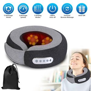 Cuscino Massaggiante Elettrico 2-in-1 in Memory Foam con Calore, 3 Velocità e Timer, per Collo e Spalle, Ideale per Viaggi e Casa - Product Image 1