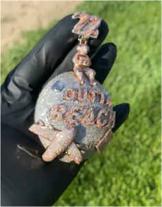 Colgantes de Moissanita Personalizados Divertidos con Diamantes y Cadenas para Hombre, Collar de Plata Esterlina 925 con Colgante de Logo Hip Hop - Product Image 3