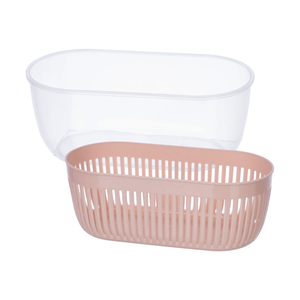 Halo Brand PP Plastic Double Layer Flexible Eco-Friendly Colander Fruit Vegetable <b>Storage</b> Container Lid Dishwasher <b>Freezer</b> Safe - Product Image 4