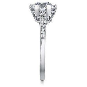 Bague en moissanite taille ronde en argent sterling 925 plaqué or blanc, bague de fiançailles, de mariage, de promesse, solitaire, bijoux classiques - Product Image 2