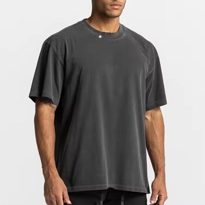 Camisetas de Algodón 100% para Hombre, Diseño Personalizado con Logotipo, Camisetas Blancas Lavadas de Alta Calidad, Camiseta Oversize con Hombros Caídos para Hombre - Product Image 3