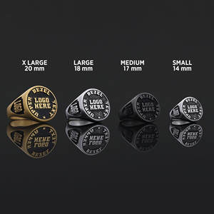 Bague personnalisée BOJ 029, gravée avec votre nom et vos logos sur mesure, faite à la main en argent 925 plaqué or, design unique, prix bas, en solde - Product Image 2