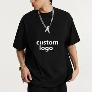 Heavyweight Blank 100% Cotton T-Shirt Drop Shoulder Cropped T-Shirt for Men Custom <b>Logo</b> Crew Neck Blank Tee - Product Image 6