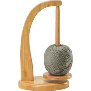 Wooden Eco-Friendly Fashion Yarn Holder Stand Double Spindle Shape Simple Design <b>Sewing</b> Accessory Hand Knitting Crochet - Product Image 2