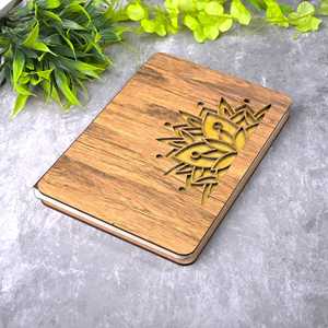 Elegant 6x8 Inch Recycled Handmade Wooden Cover <b>Diary</b>/<b>Notebook</b> Recycled <b>Notebooks</b> with Handmade Paper - Product Image 1