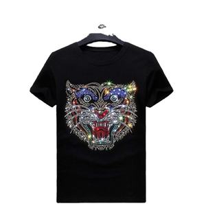 Nouvelle qualité Premium 100% coton été t-shirt strass conception 250Gsm hommes T-Shirts personnaliser Logo chemises - Product Image 1