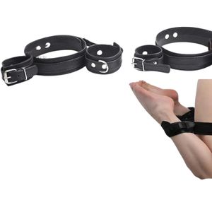Adjustable Leather Wrist Cuffs with Quick Release Buckles - Product Image 3