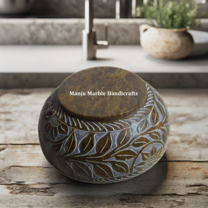 Wholesaler Of Crystal Hand Crafted Product Soapstone Carving Bowl With Round Shape Use For Home And Hotel Promotional Gift Tools - Product Image 1