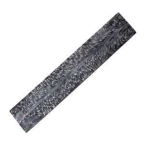 Handmade Custom Damascus Steel Billet Square Feather Pattern Hot-Rolled Carbon Industrial DIY <b>Utility</b> Knife Blades Blank 12 - Product Image 1