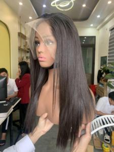Pelucas de cierre de encaje recto de Color marrón a granel de cabello virgen vietnamita con línea de cabello Natural HD estilo de bebé de encaje fino - Product Image 2