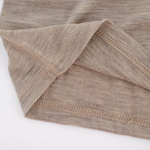 Solid Color Merino <b>Wool</b> Crew Neck Jersey T Shirt with Silk Screen Printing Premium Casual Wear - Product Image 5