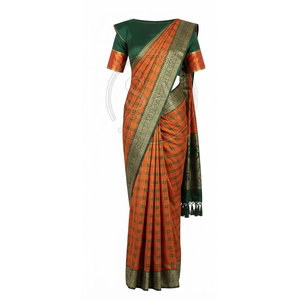 Sari festif pour femme, robe drapée élégante et traditionnelle, vêtement ethnique orné pour cérémonie de mariage, fête et célébration - Product Image 2