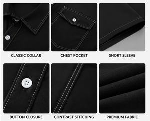 Camisa a Cuadros para Hombre, 100% Algodón, Tejido Jersey Transpirable, Ecológico, de Secado Rápido, para Golf, Talla Grande, Venta al Por Mayor - Product Image 3