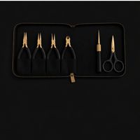 Kit d'outils de bijouterie : pinces, ciseaux, aiguille à coudre pour la fabrication de bijoux DIY, en acier inoxydable de haute qualité, finition noir et or, pour travaux de précision.