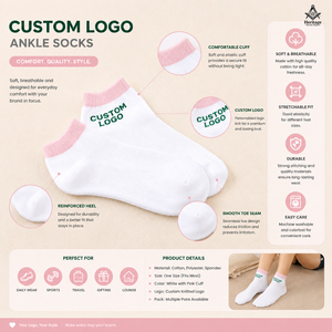 HMR Custom Alpha Kapa Women White Pink Ankle Ribbed Sports Socks Two Tone Stripe Comfortable Stretch <b>Machine</b> Wash - Product Image 6