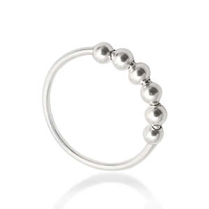 Anxiety Spinning Pressure Anxiety With Beads Crafted From 925 Sterling Silver Golden Anxiety Irritability Bohemian Jewelry - Product Image 1