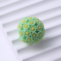 20MM 100 buah bunga Resin warna-warni manik-manik bola berlian imitasi untuk anak-anak manik-manik manik-manik gelang kalung Chunky perhiasan gantungan kunci