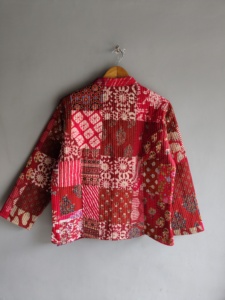 Quilted <b>Patchwork</b> <b>Jacket</b> Women's Mandarin Collar Full Sleeve Cotton Autumn Style Regular Length Patch Designs gift for her - Product Image 6